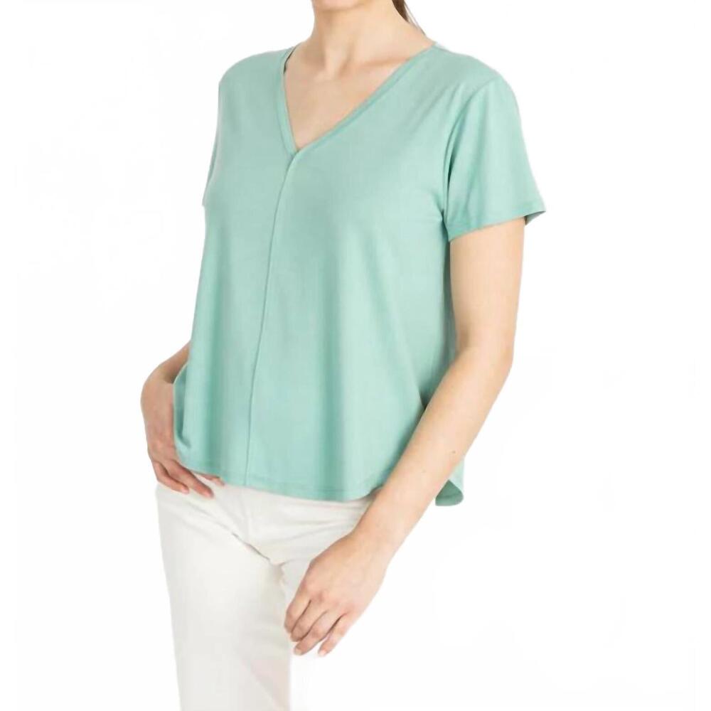 NEW YANA K noah short sleeve top in seafoam